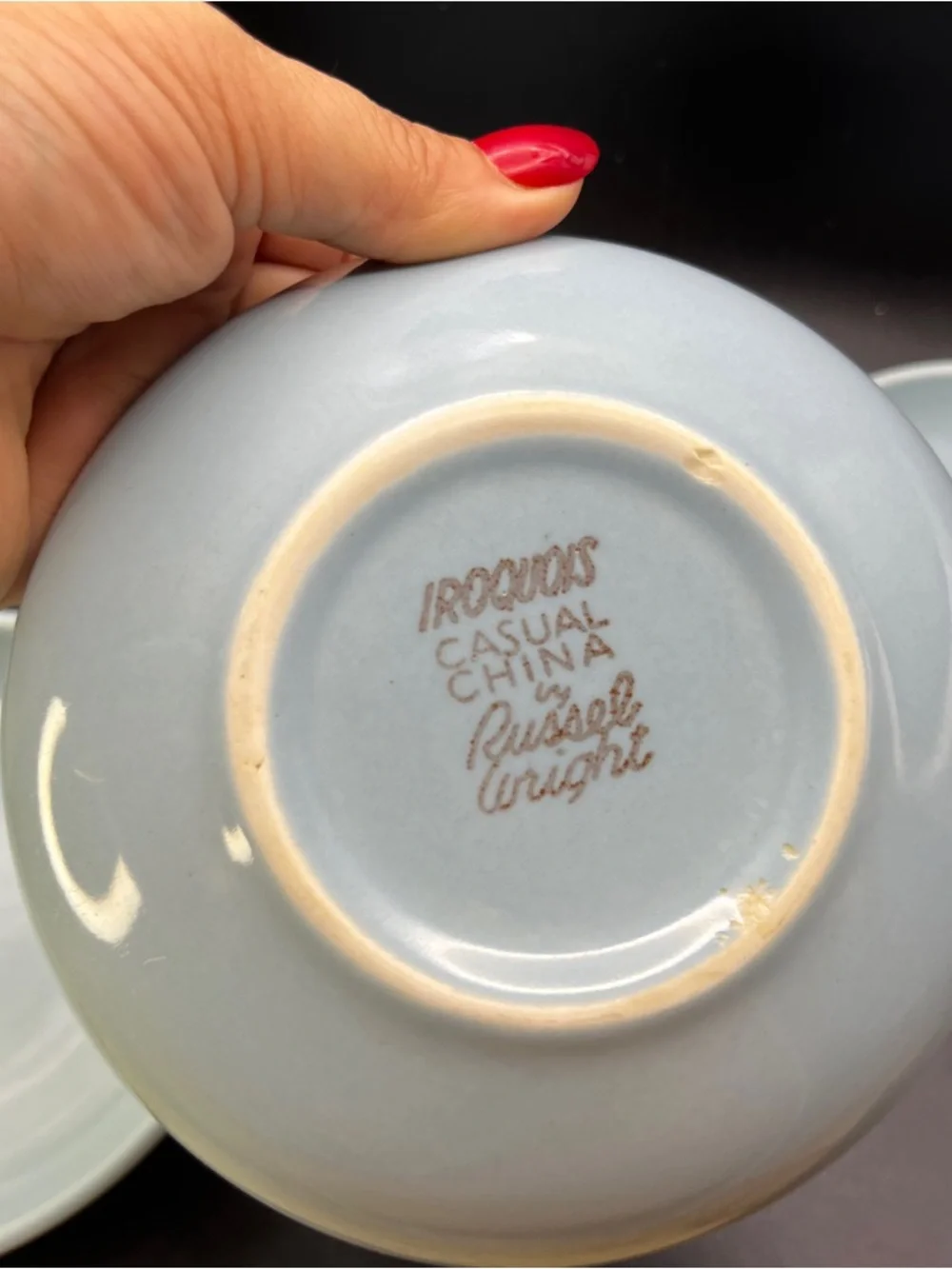 Lot of 4 Russel Wright Iroquois Casual China Ice Blue Cereal Soup Dessert Bowls